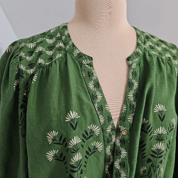 Knox Rose Green Floral Peasant Blouse Boho Size XL Cottagecore Hippie Gypsy - Picture 11 of 15
